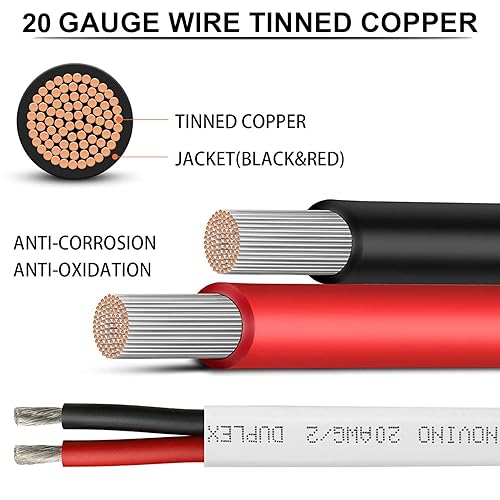 Miniatura 69 de Cable marino dúplex de calibre 14, cable eléctrico 14/2 de grado marino de cobre estañado, 14 AWG, 70 pies, para lancha, automóvil, caravana, uso