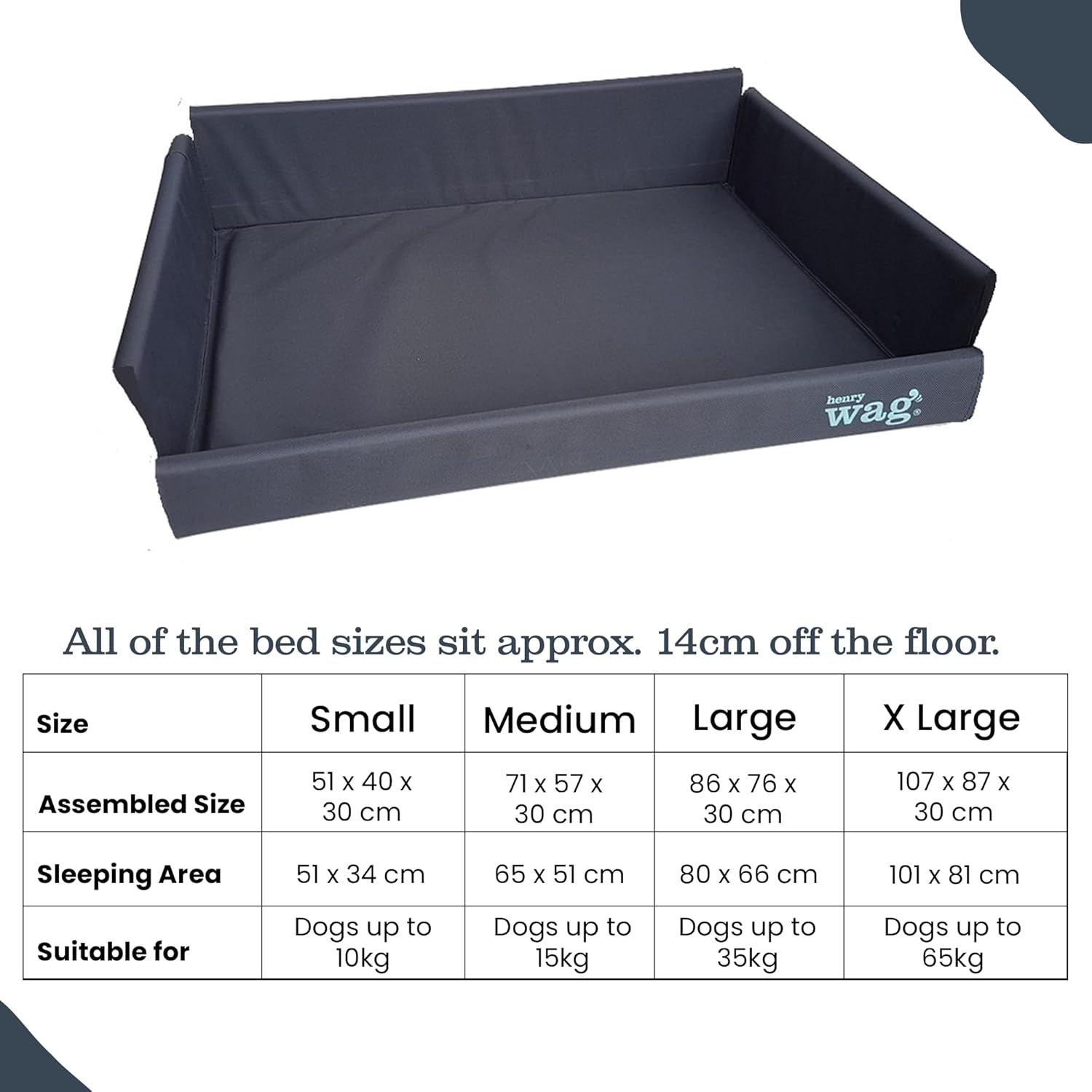 Replacement Cover for Elevated Dog Bed Small Black