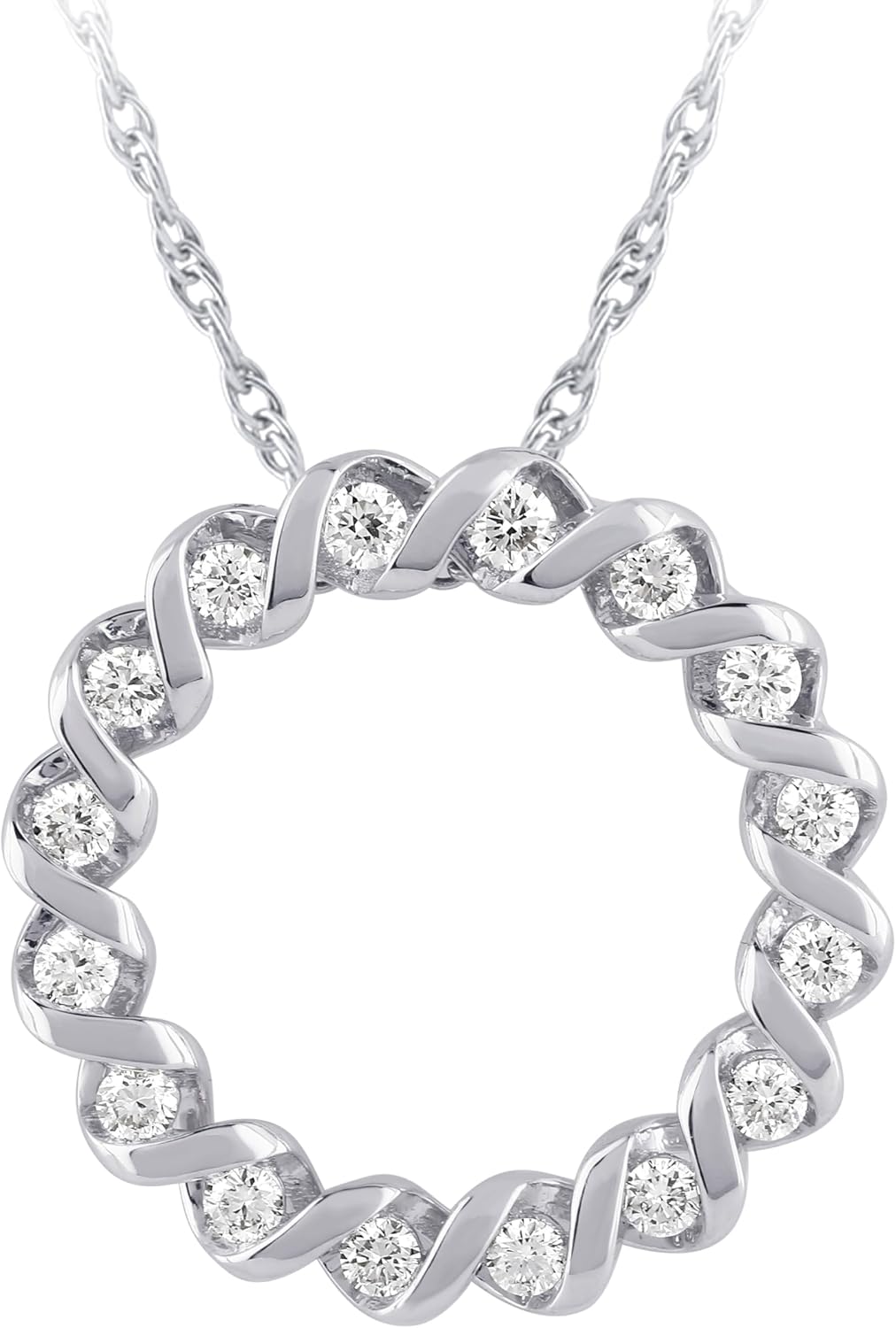 Boston Bay Diamonds - 14K White or Yellow Gold Classic Lab Grown Diamond Pendant Necklace Collection, D Color VS Clarity