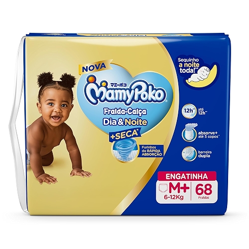 MamyPoko Fralda-Calça Dia&Noite M 68 Unidades