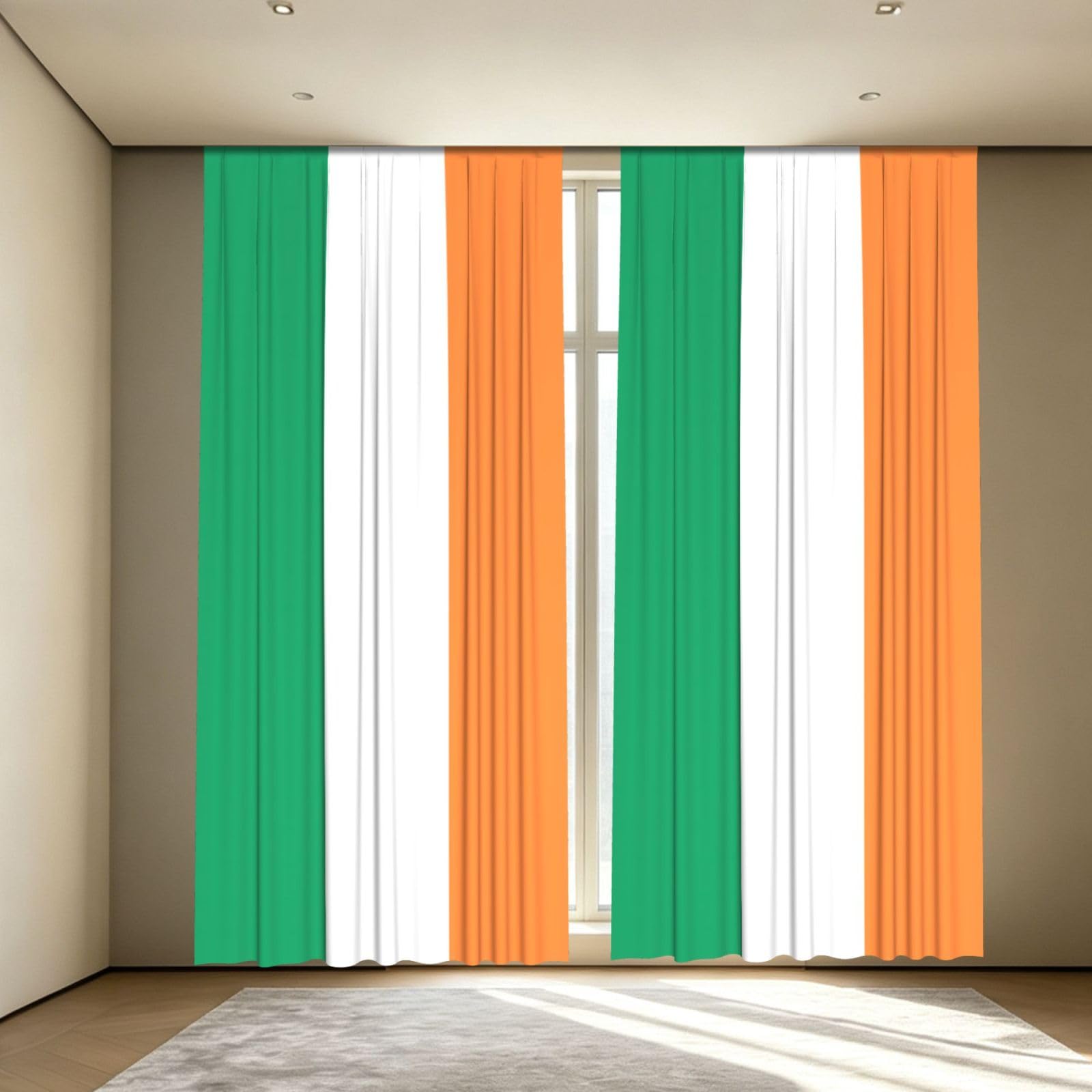 Yyoretp Irish flag Print Blackout Curtains for Living Room Bedroom Thermal Insulated Window Drapes.