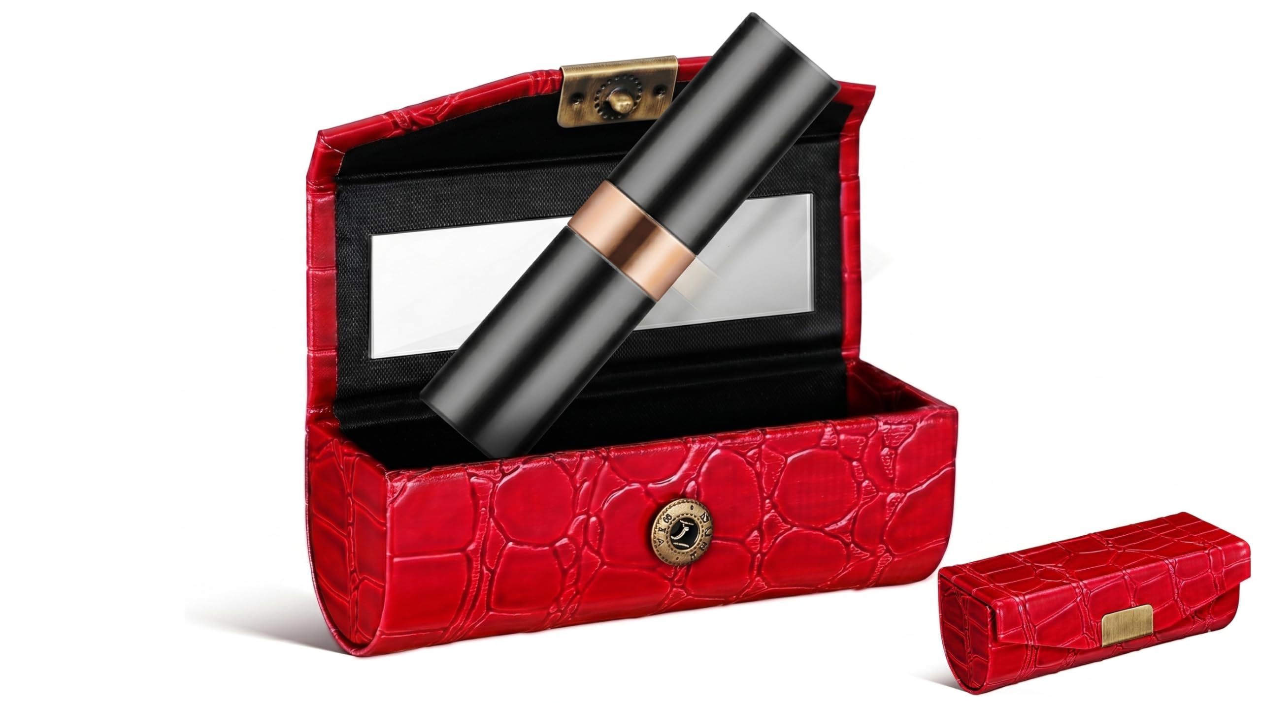 POPETPOP Lipstick Case with Mirror Portable Cosmetic Holder