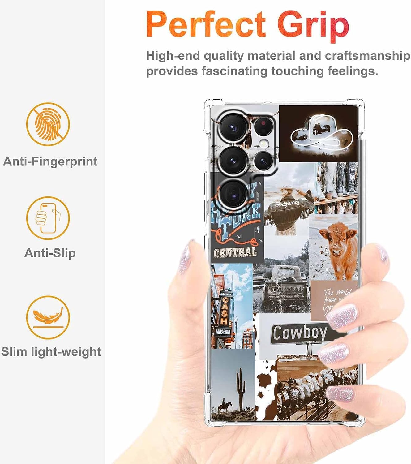 Cowboy Cowgirl Case for Samsung Galaxy S25 Ultra,Western Natural Scenery Pattern,Soft TPU Bumper Case for Galaxy S25 Ultra - Image 2