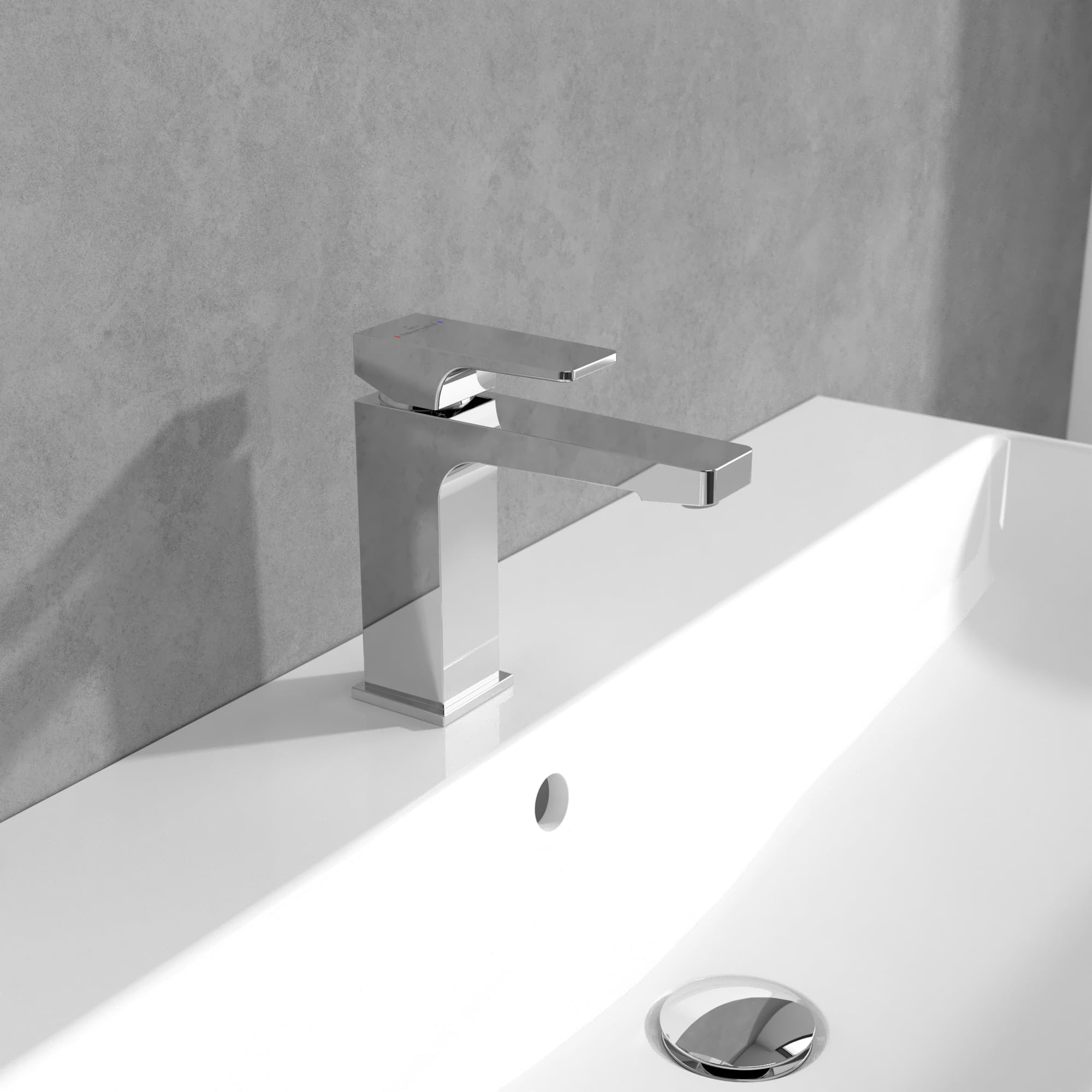 VILLEROY AND BOCH Architectura Square bateria umywalkowa z chromowanym zamkiem