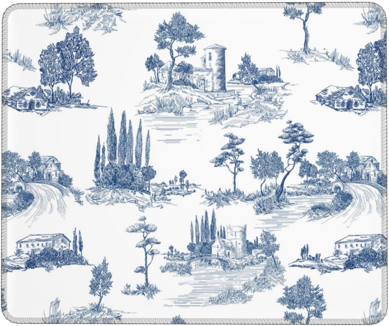 Blue and White Mouse Pad,Aesthetic Mouse pad,French Gift,Trendy Mouse pad,Small Mouse pad,8.3 * 10.3 Inches