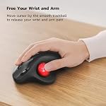 Nulea M501 Wireless Trackball Mouse, Rechargeable Ergonomic, Easy Thumb Control, Precise & Smooth Tracking, 3 Device Connection (Bluetooth or USB Receiver), Compatible for PC, Laptop, Mac(Red)