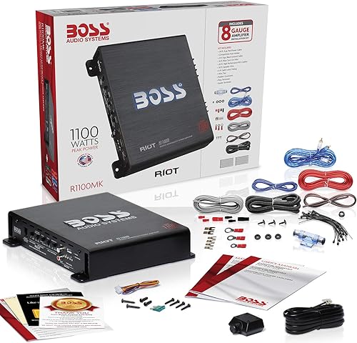 Miniatura 6 de BOSS AUDIO R3400D Riot 3400-Watt Monoblock, clase D 1  8 ohmios estable Monobloque  Amplificador con mando a distancia Subwoofer Control de nivel
