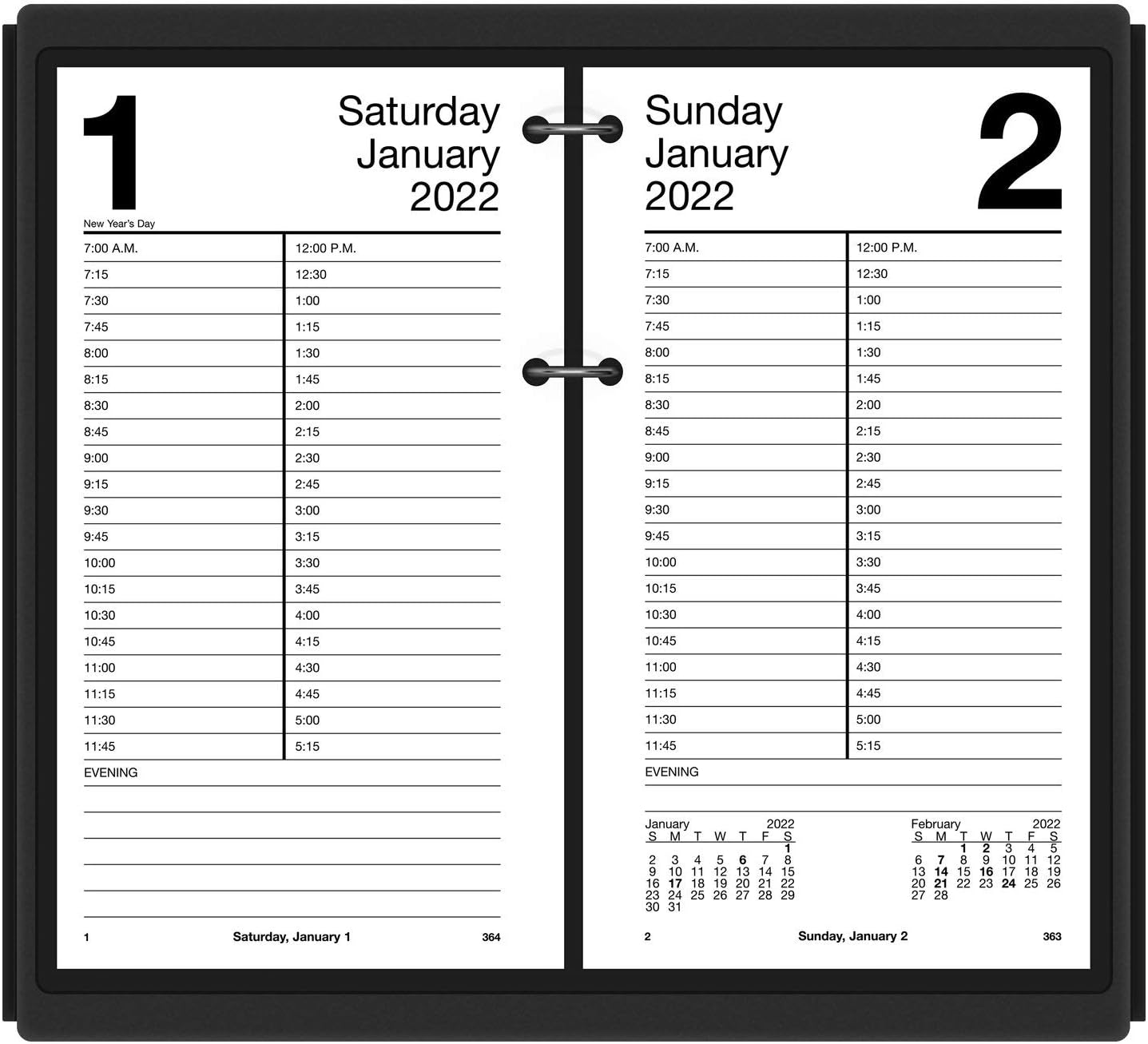 2022 Daily Desk Calendar Refill by AT-A-GLANCE, 4-1/2" x 8", Loose-Leaf (E21050) : Everything Else