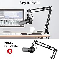 Vista 2 de SUNMON Brazo de Boom para Micrófono Fifine K688 con Adaptador de 3/8" a 5/8" y Funda para Cable