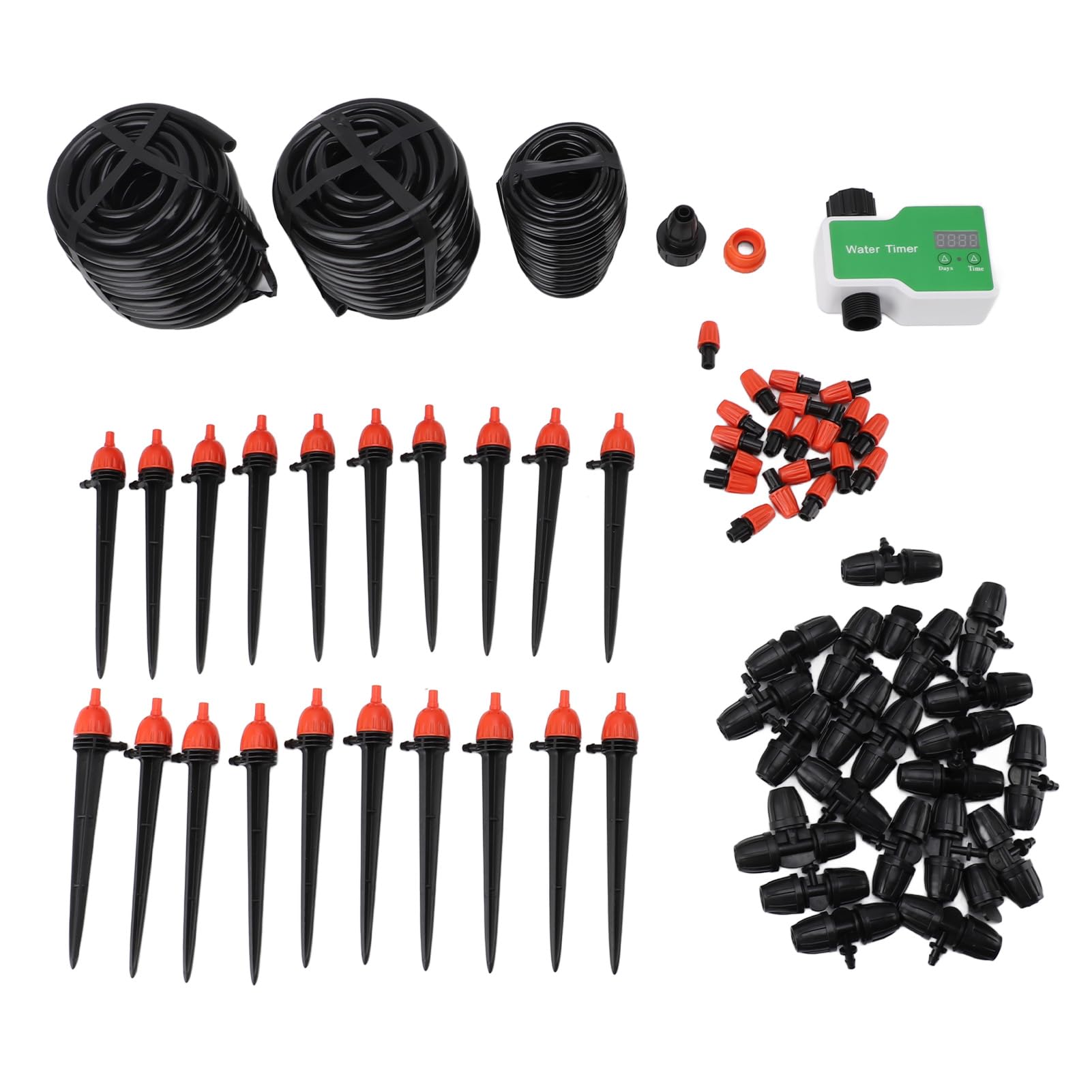 Kit di Irrigazione a Goccia di Irrigazione Automatico con Timer per l'acqua per Serra Giardino Prato Piante in Vaso Kit di Irrigazione a Goccia