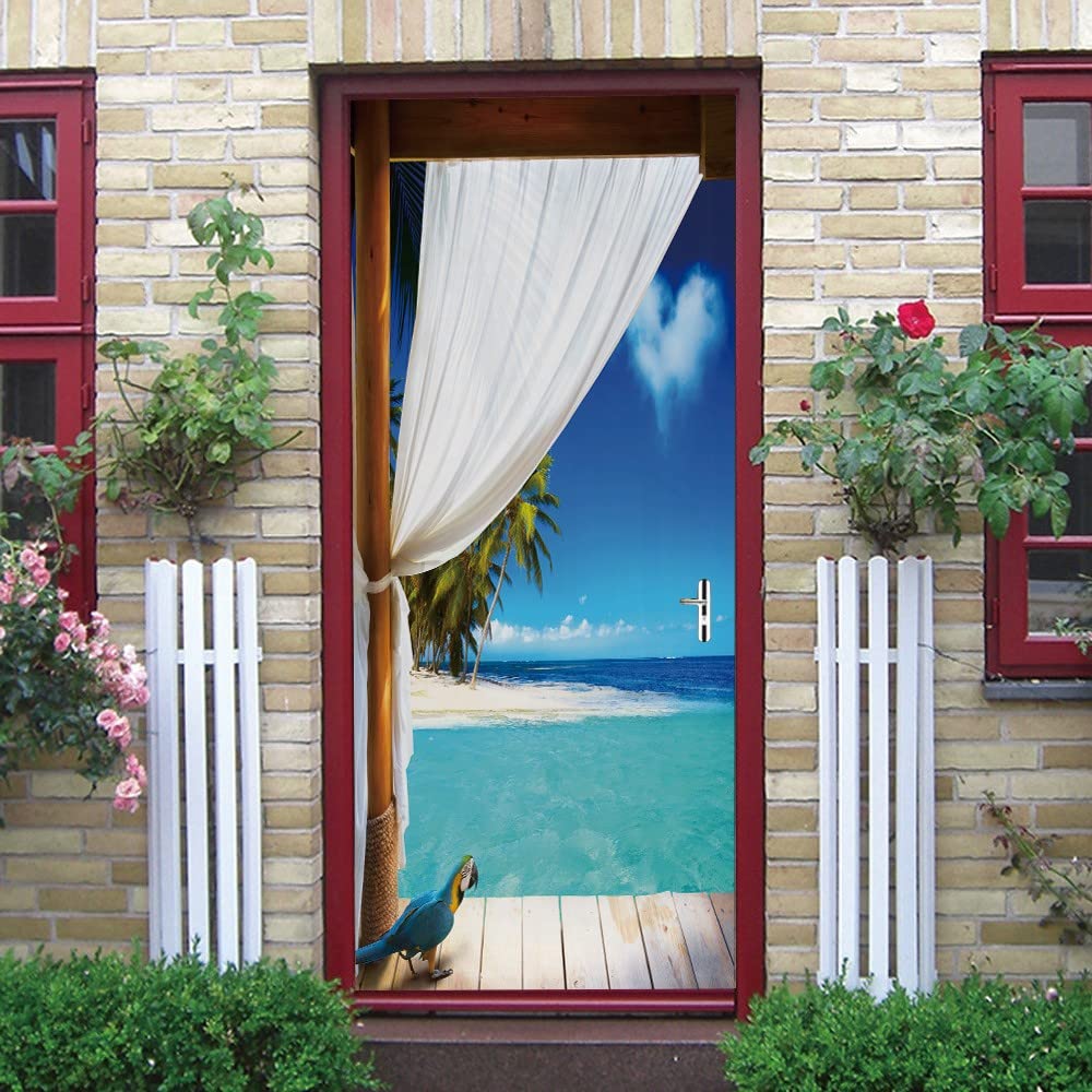 Türaufkleber Selbstklebend – Brauner Bogen Design, 85x200cm, Abziehbar & Wasserdicht, Für Türen & Wände