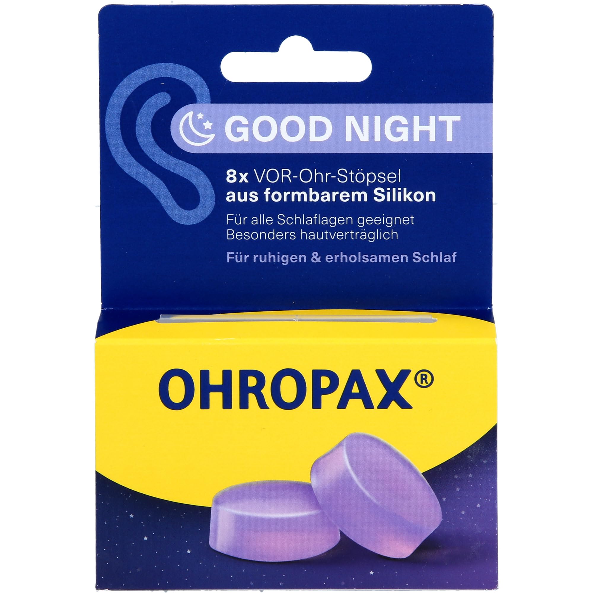 OHROPAX Good Night Silikon Vor-​Ohr Stöpsel, 8 pz Tappi per le orecchie