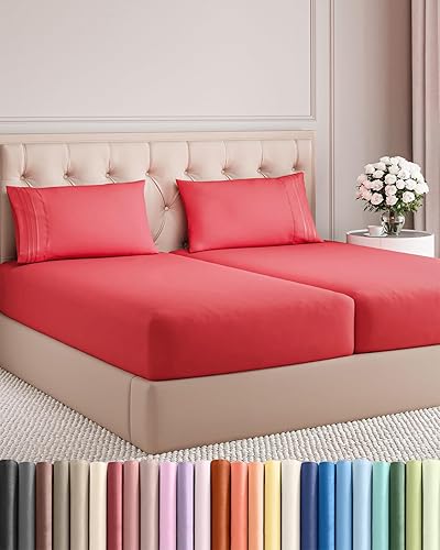 Juego de sábanas de 5 piezas tamaño King dividido, cómodo, transpirable y refrescante, ropa de cama de lujo de hotel para mujeres, hombres, niños,