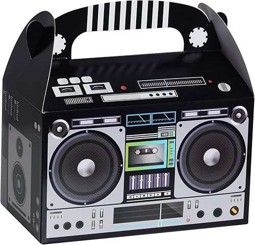 Miniatura 5 de 12 cajas de recuerdo de los años 80 y 90 novedades Boombox Prop Radio, decoración de centros de mesa para decoración retro de los años 80, recuerdos