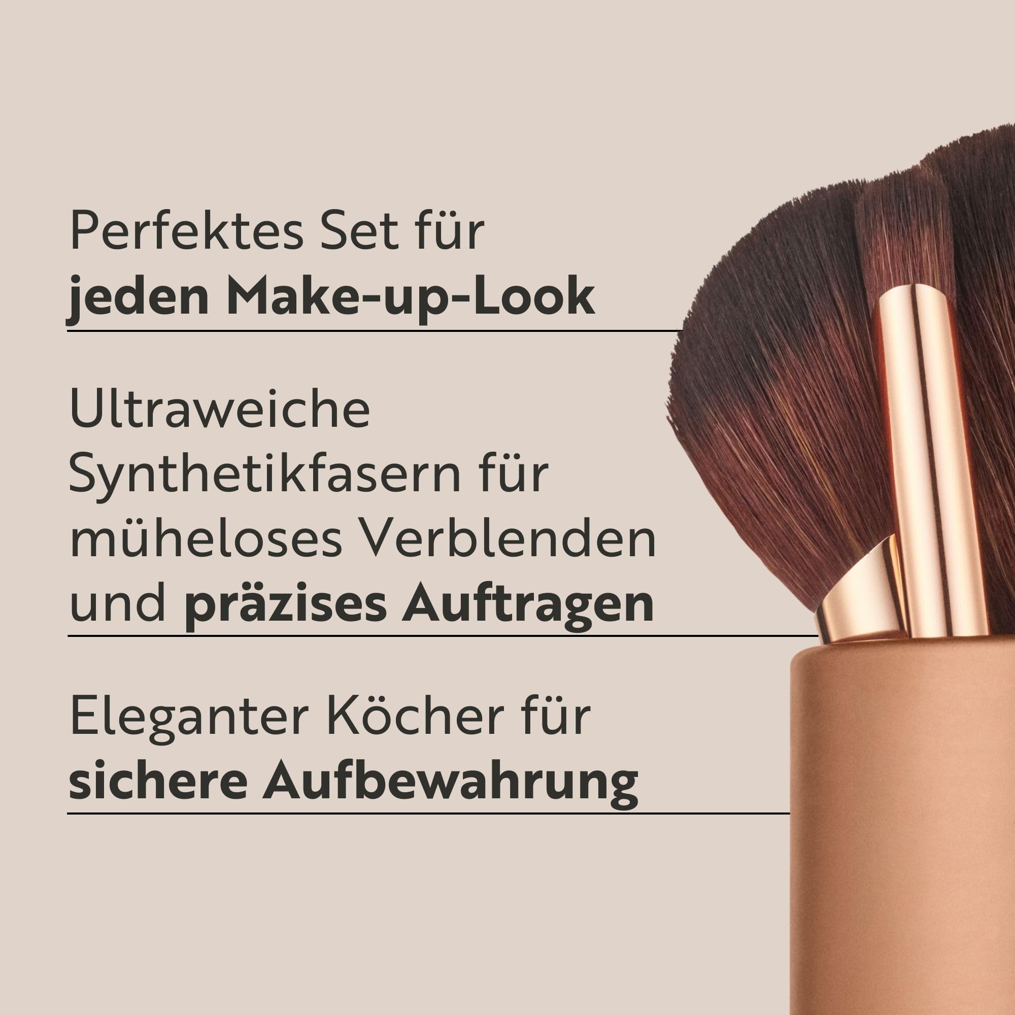 M. Asam MAGIC FINISH Pinsel Set (5-teilig) – Make up Brushes Set, Schminkpinsel Set mit Foundation-, Blush-, Puderp- & Lidschatten Pinsel, Hochwertige Synthetikfasern, Perfekt für Contouring