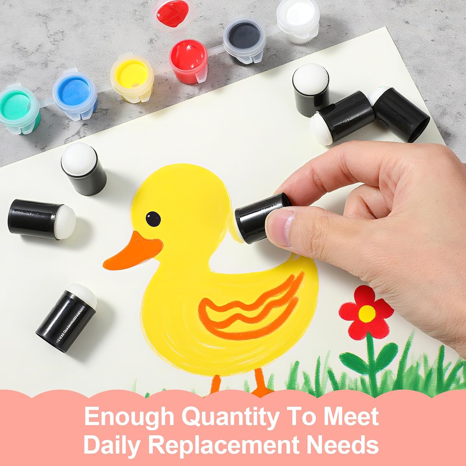 100 Pieces Finger Sponge Daubers Finger Painting Craft Drawing Sponge Dauber Set for Painting Art Ink Crafts Chalk Card Making