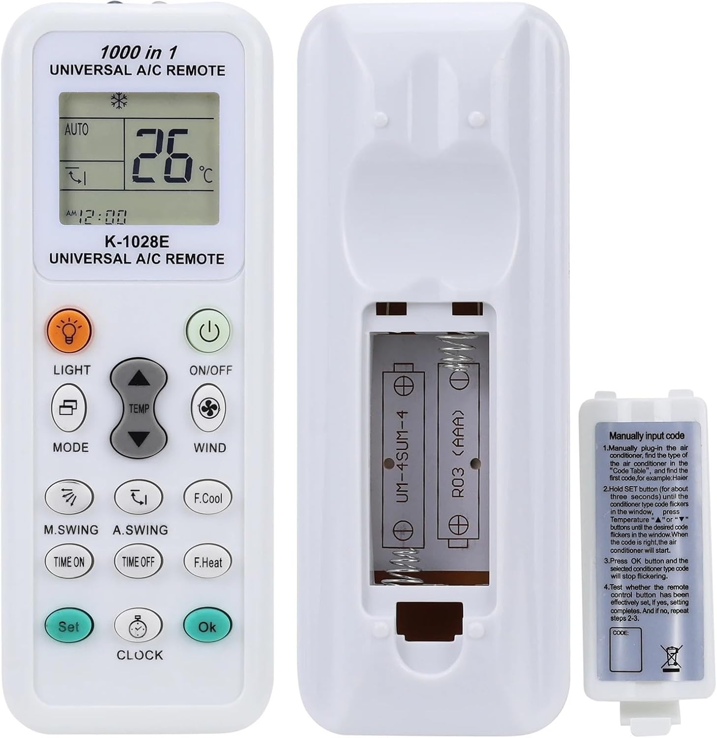 1Pcs Universal K-1028E Universal Air Conditioner A/C Remote Control