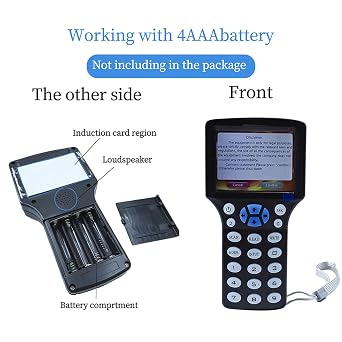 300CD RFID Reader Writer Multi-Frequency RFID Copier, Black | RFID Writer, Smart Card Decoder with Free Software and USB, RFID Card Reader for Access Control Home Security