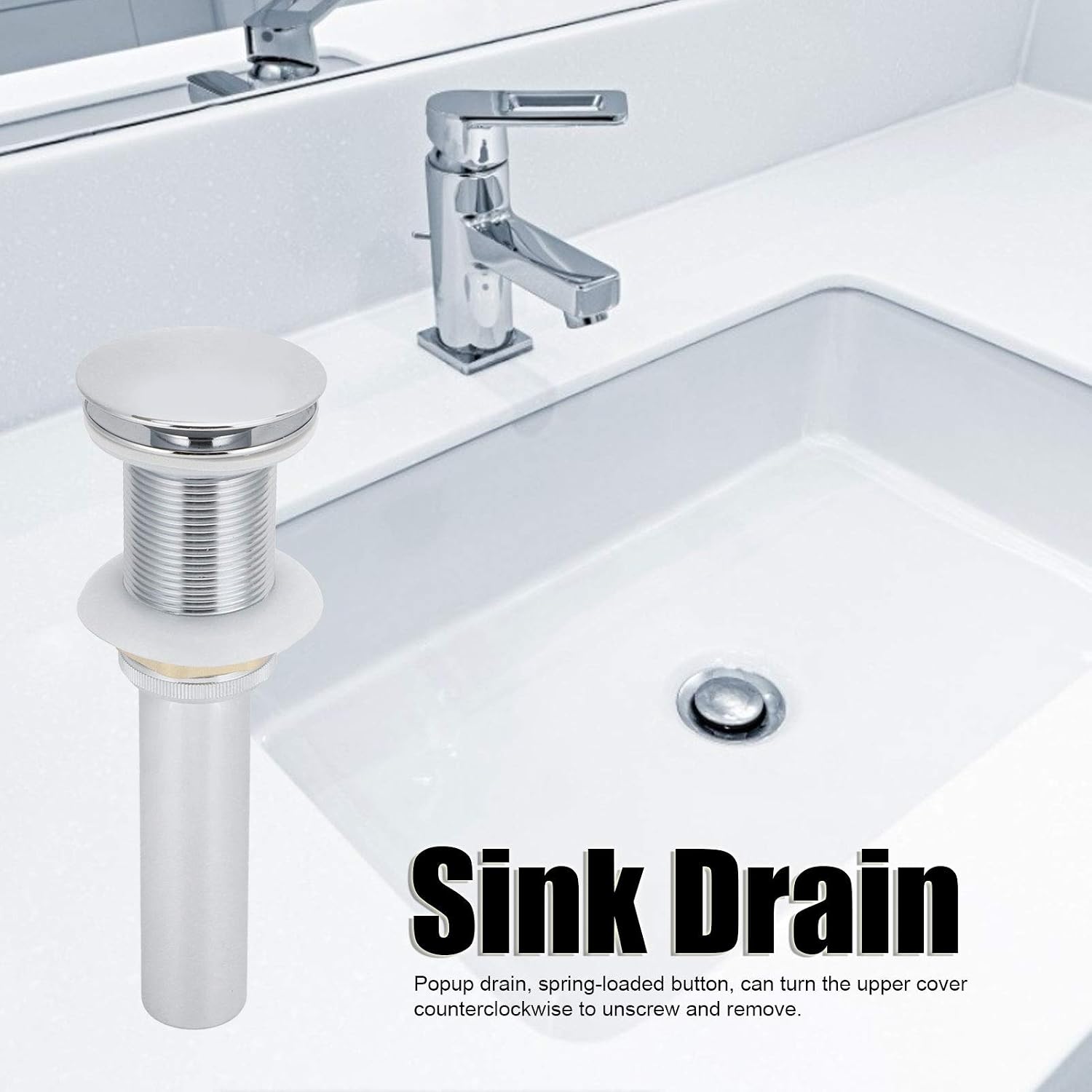 Sink Drain Stopper Bouncing Bathroom Wash Basin Faucet Process Treatment Electroplating Blocker Bounce Sewer Drain Kitchen Fauceet Washing Basin Drain Stoppers (Electroplating