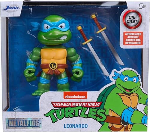 Jada Toys Teenage Mutant Ninja Turtles 4 Leonardo - Figura fundida a presión, juguetes para niños y adultos, color azul
