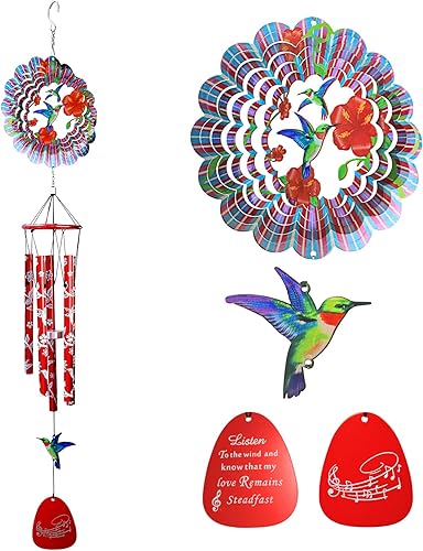 Miniatura 9 de Campanillas de viento de mariposa de 33 pulgadas para exteriores Carillón de viento conmemorativo de condolencias de tono profundo con giratorio