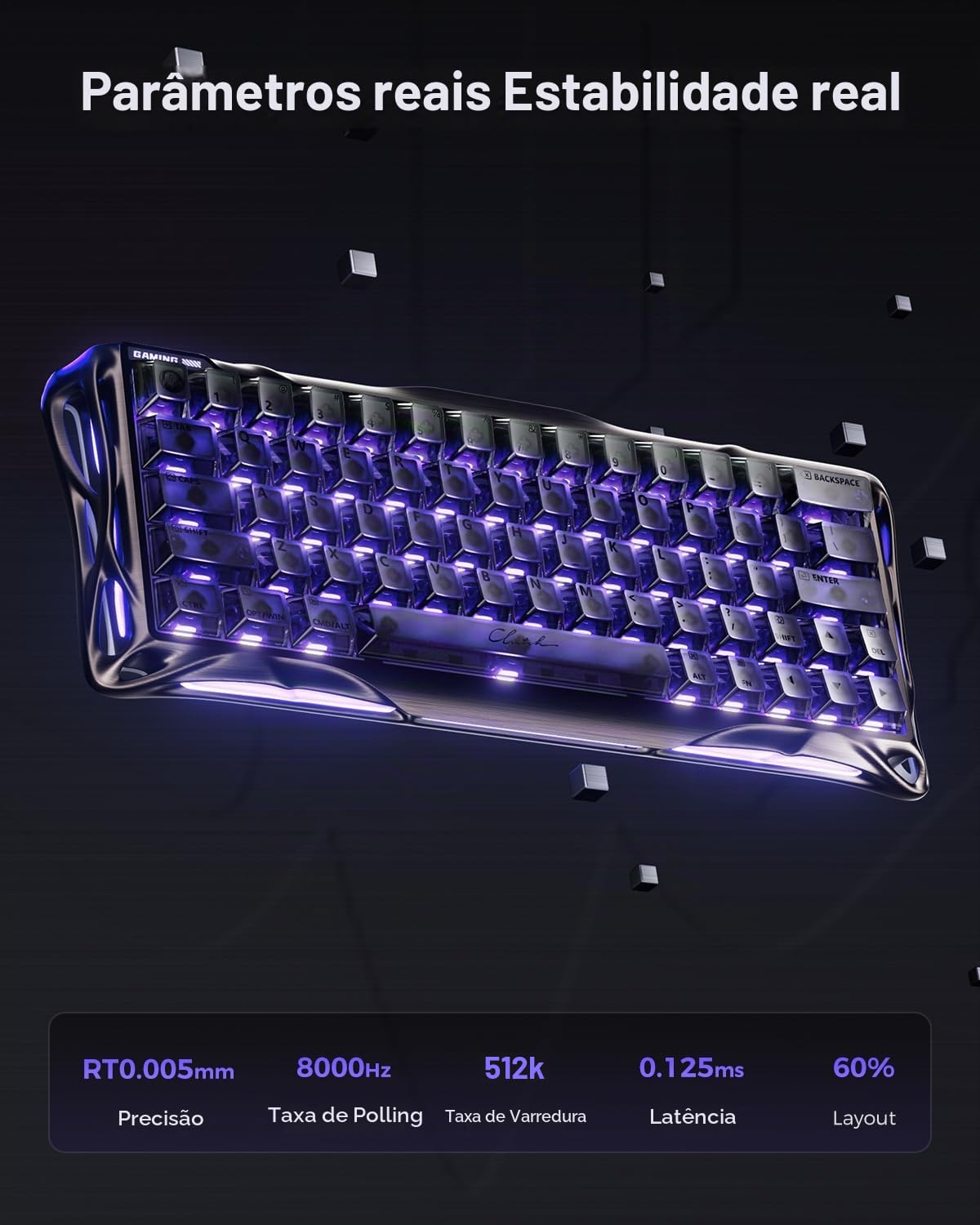 GravaStar Mercury V60 Pro 60% HE Magnetic Keyboard (Gunmetal Smoke
