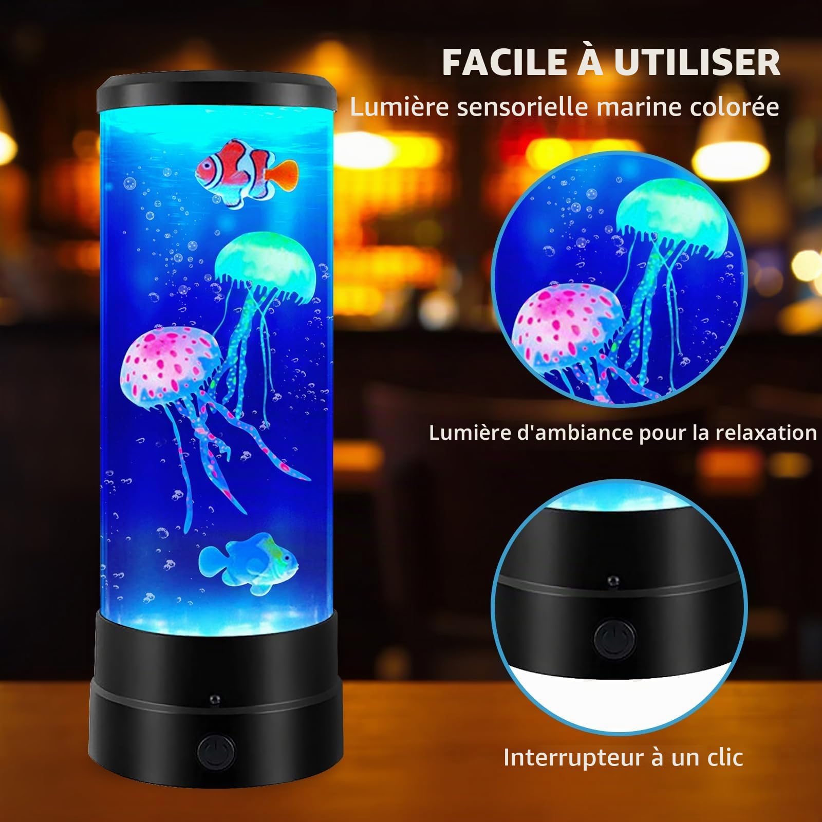 BORDEAG Byzesty Lampe méduse, lampe à lave, méduses, lampe à lave, lampe à méduses, lampe LED 17 couleurs, lampe d'aquarium pour lumière d'ambiance, veilleuse, décoration de la maison