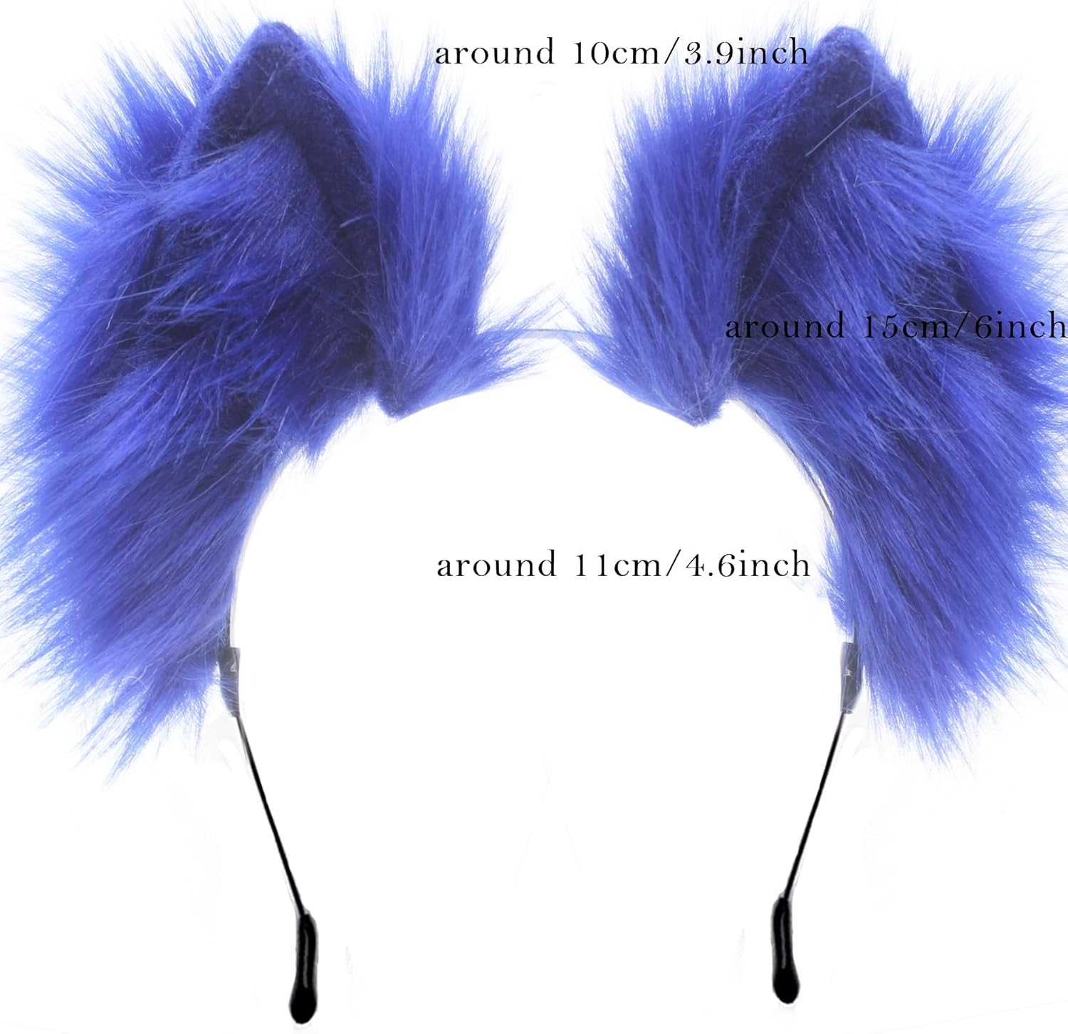 Agymo Handmade Blue Wolf Ears headband,Animal ears headbands, cat fox ears, Costume Headwear Halloween costume accessory - Image 2
