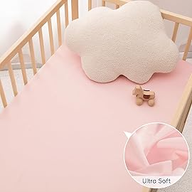 PHF 3 Pack Soft Butterfly Crib Sheets Fitted, Comfy Breathable Baby Sheets for Girls, 28x52 Inches Fits Standard Crib and Toddler Mattresses, Butterfly