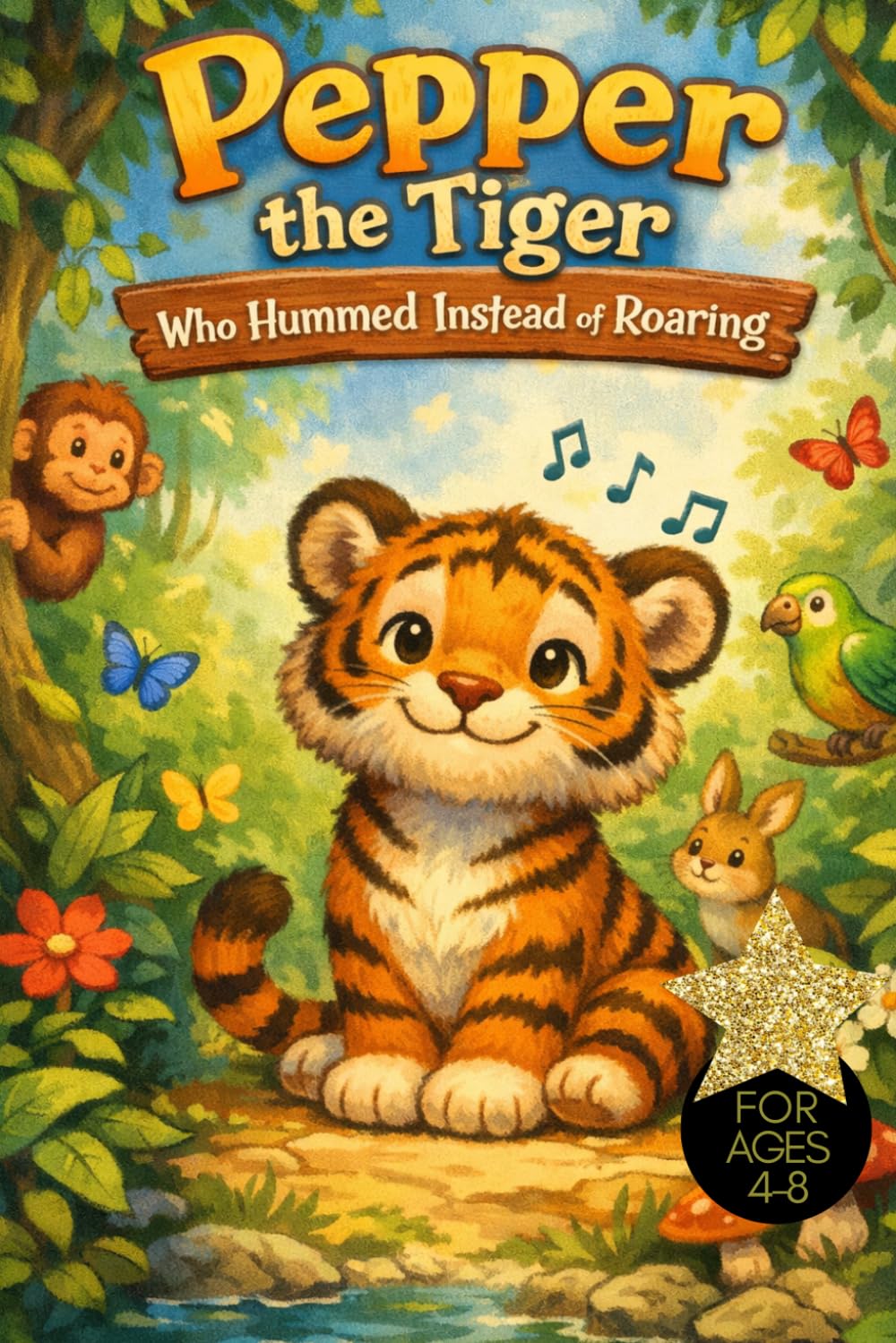 Pepper the Tiger Who Hummed Instead of Roaring!: A Playful Jungle Story About Being Brave, Believing in Yourself, and Letting Your Roar Shine!, courage, kindness, tiger lover gifts, wildlife animals