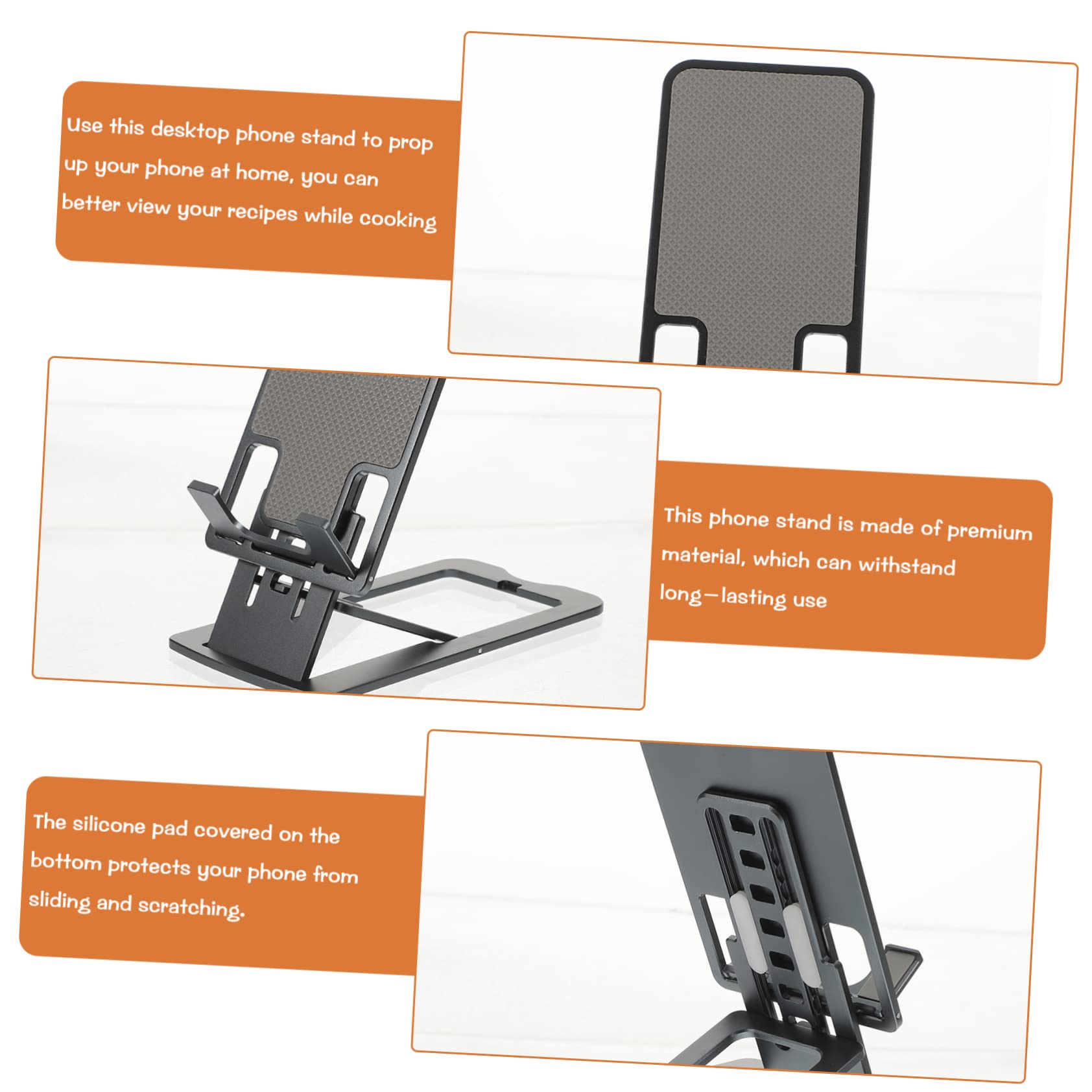 Gatuida 3 Piezas Soporte para Teléfono De Aluminio Soporte De Celular para Escritorio Soporte para Celular Soporte De Teléfono De Mesa Aleación De Aluminio Oficina El Perezoso Ajustable