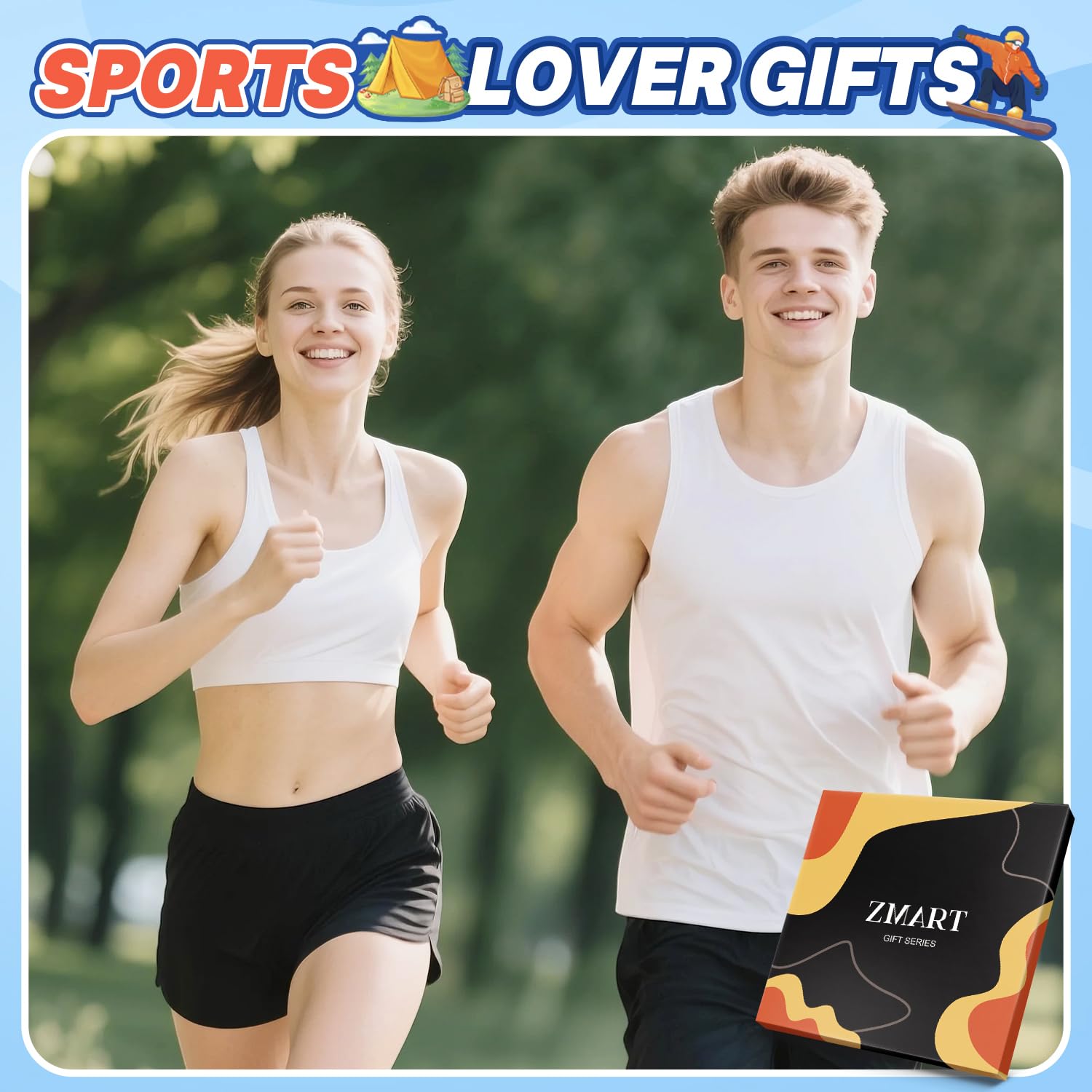 Zmart Sports Gifts for Men Women - Swim Climbing Yoga Gym Socks for Runner Skateboarder