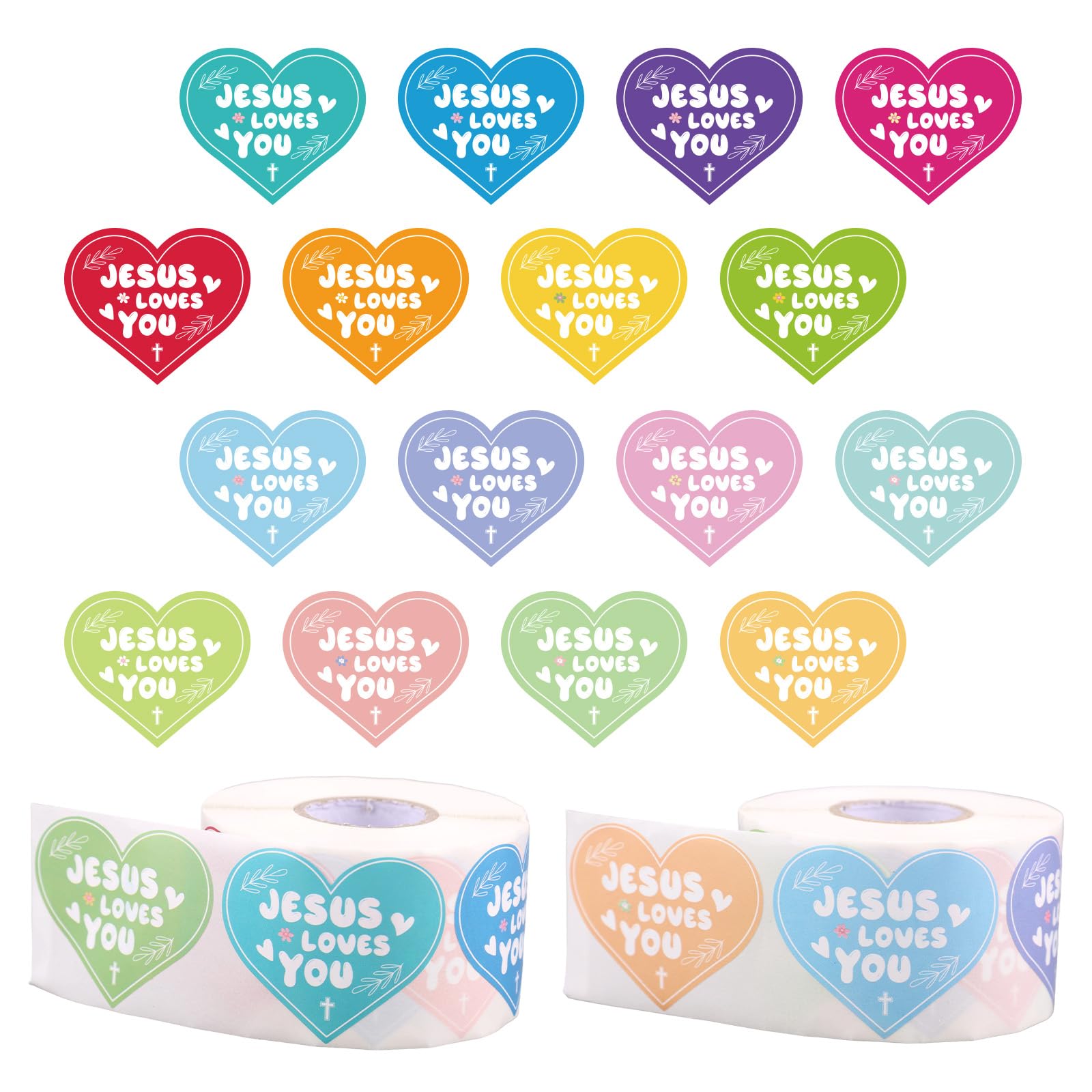 1000pcs Jesus Loves You Stickers