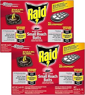 Raid Double Control Small Roach Baits Plus Egg Stopper 12 Count (Pack of 2)