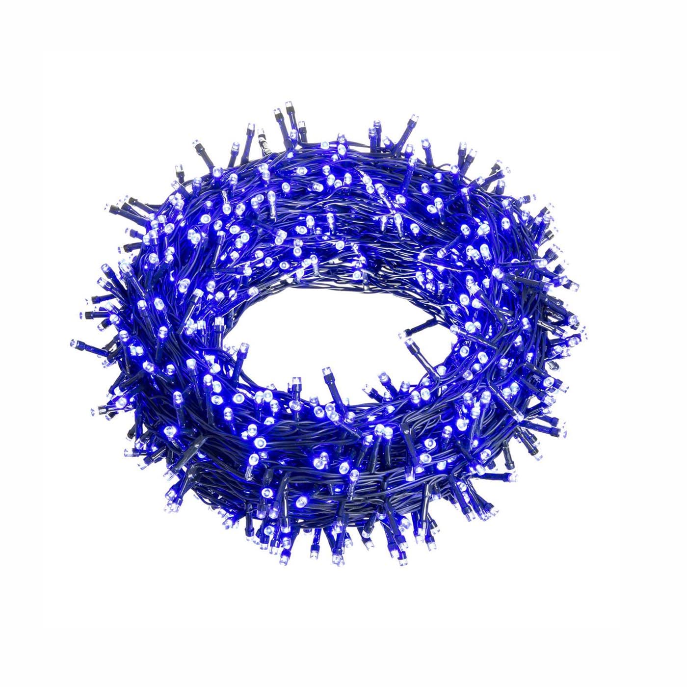 LOLAhome | Luces Navidad | Interior Exterior | Guirnalda Decoración y Adorno Arbol | 8 Funciones |100 Luces Led Azul | 5 metros