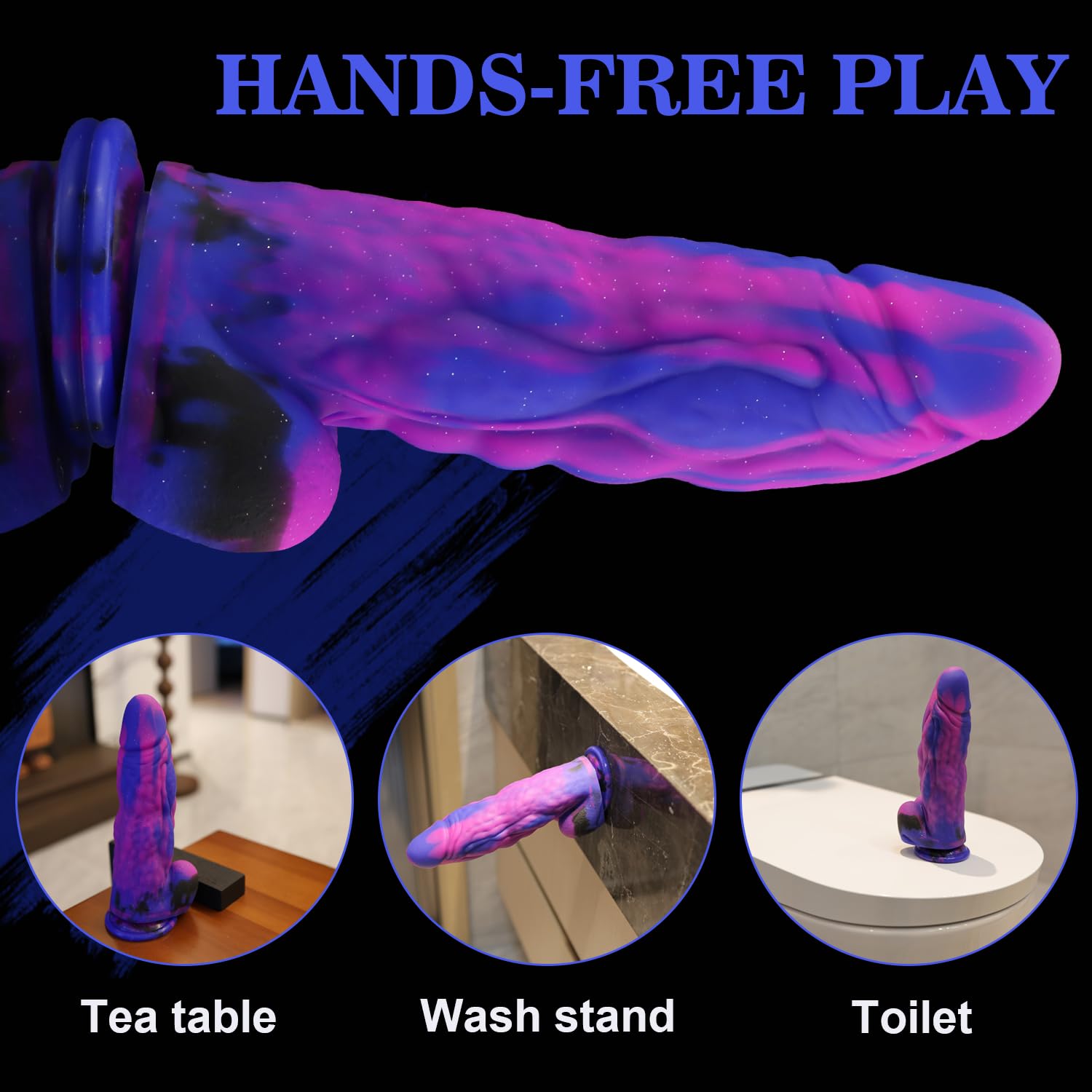 9.5'' Huge Fantasy Realistic Dildo,2.4'' in Diameter Thick G-spot Dildo,Soft Silicone Anal Dildo with Powerful Suction Cup,Adult Sex Toys for Women Men Gay Couple for Clitoral Vaginal Anal Stimulation