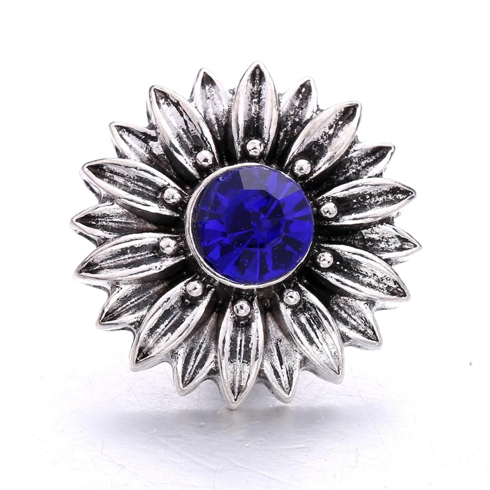 Bottoni automatici in metallo, bottoni per jeans, Bottoni 5 pz/lotto Scatta Gioielli Blu Strass Fiore 18mm a pressione in metallo Fit Metallo Snap Bracciale Collana regalo(KB190 DBL)
