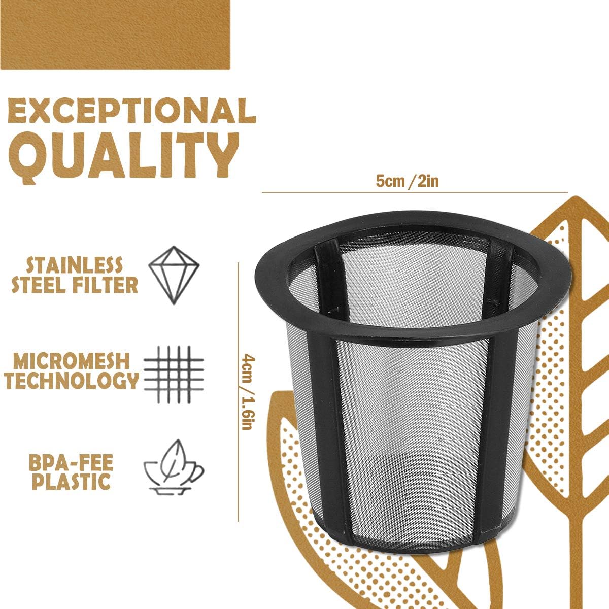 Xcellent Global Reusable Coffee Filter Set for Keurig, My K-cup style, Filter Housing + 3 extra filters, Fits B30 B40 B50 B60 B70 Series, Gray M-HG068