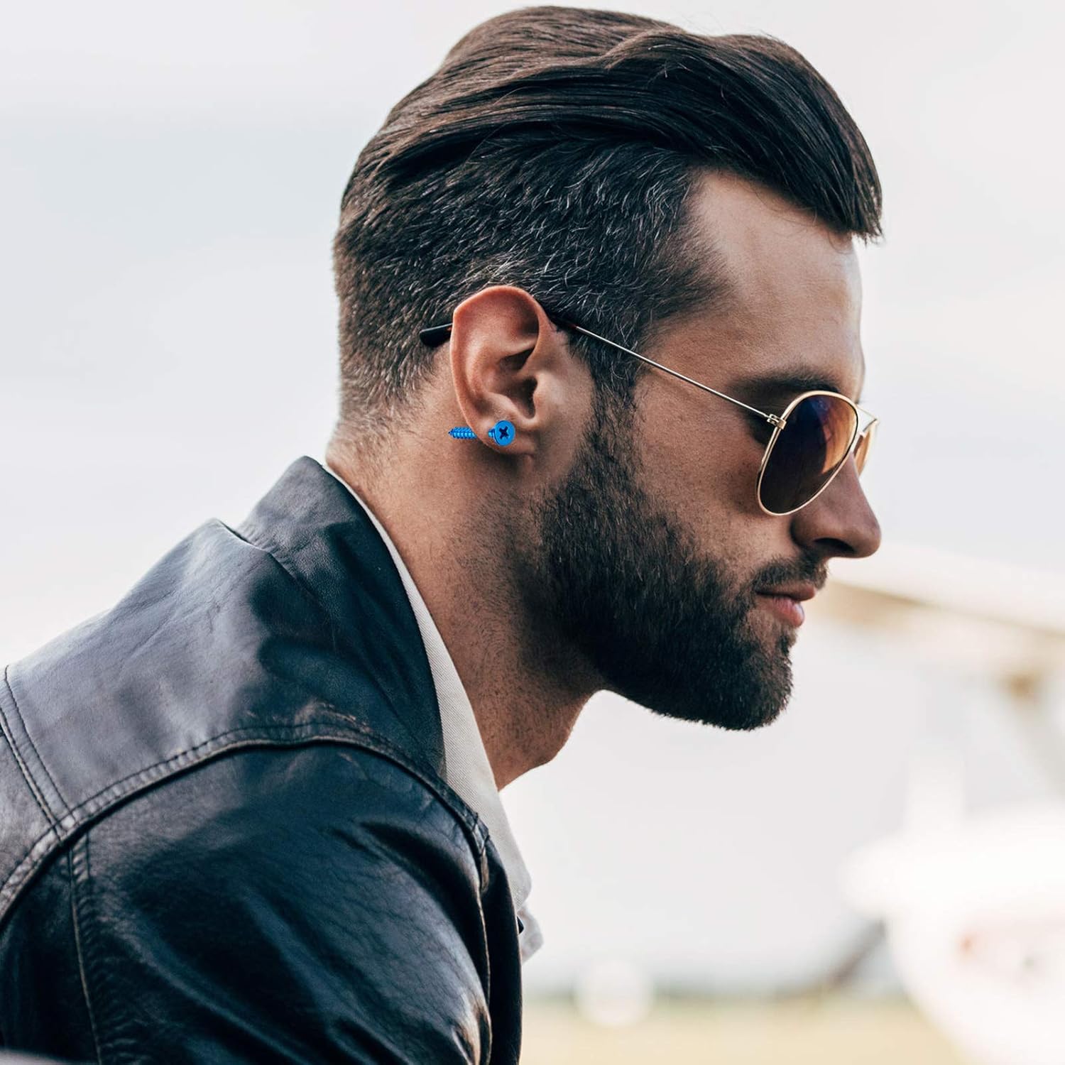 10 Pairs Screws Earrings Punk Style Stainless Steel Piercing Screws Hoop Earrings Ear Studs - Image 2