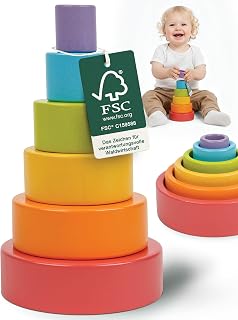 Merle Toys Stapelbecher aus FSC-Holz, 6-tlg.