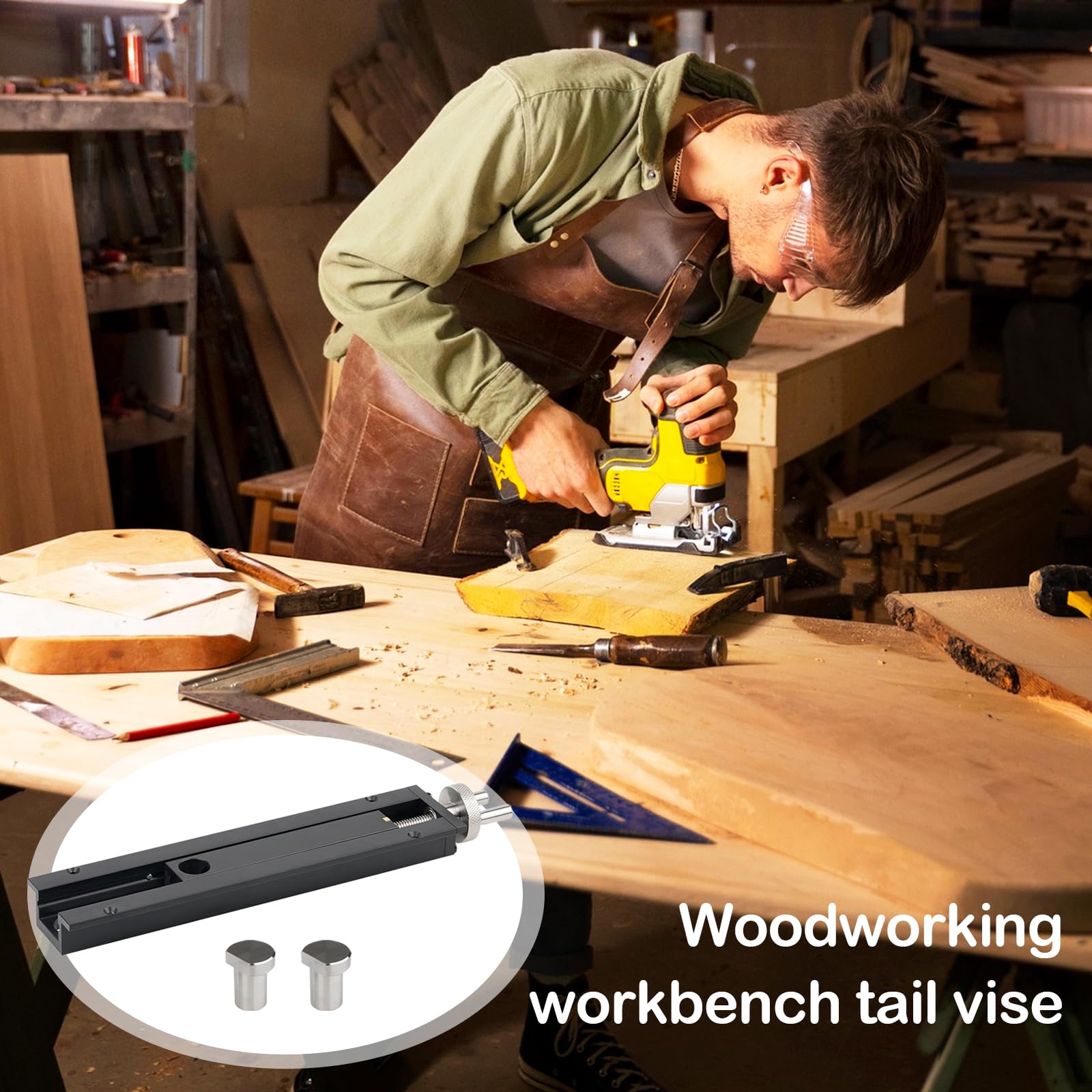 Tischklemme für Holzbearbeitungstische, Einstellbare Horizontale T-Nut-Klemme Schnellspann Schraubstock, Tischklemme für Werkbänke und Heimwerkerprojekte