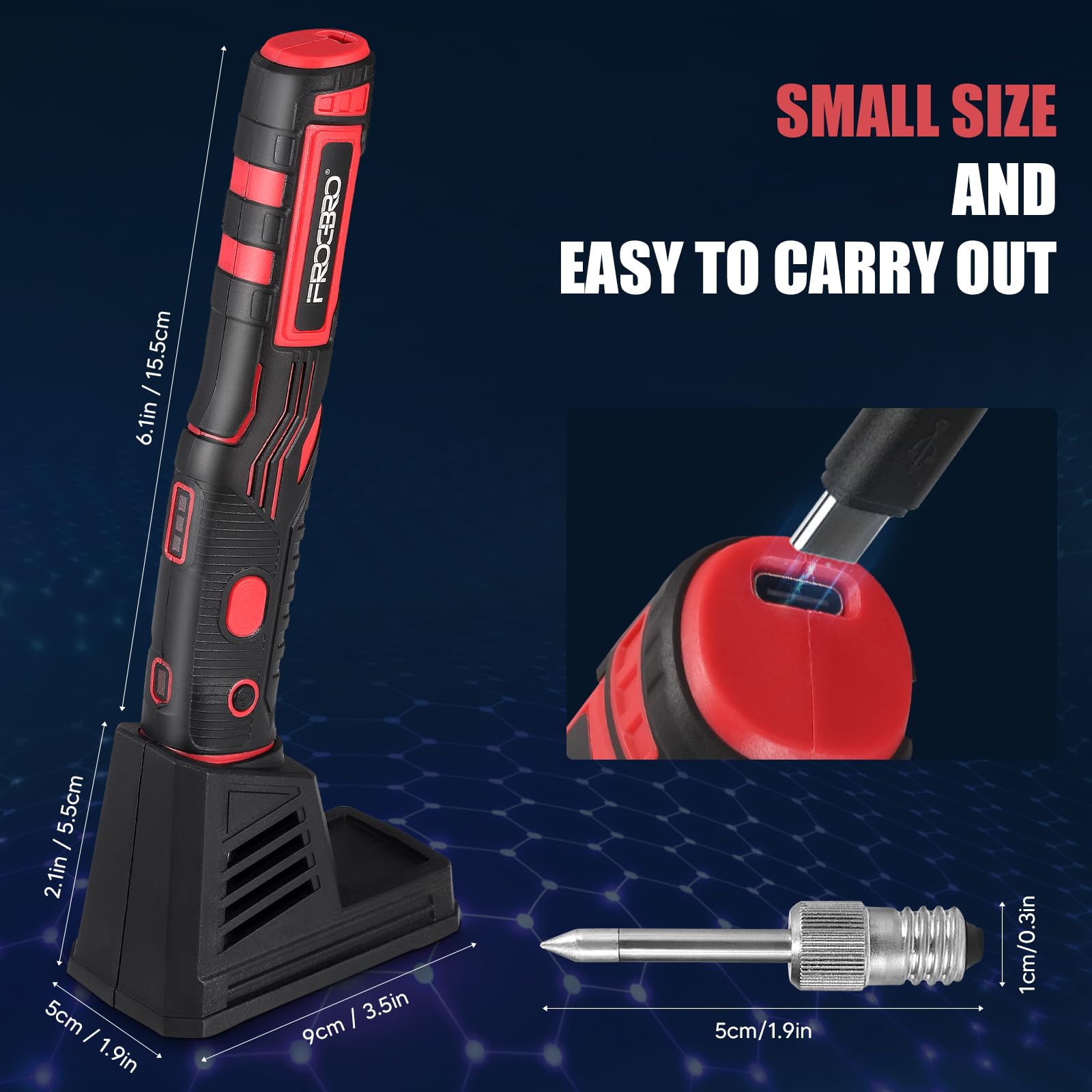 Saldatore A Stagno Senza Fili,Saldatrice Elettrico A Stagno,Carico Usb,Con 2 Consumo Di Saldatura Di Sostituzione,200-480 ℃,Ferro Di Saldatura Portatile Per Riparazione