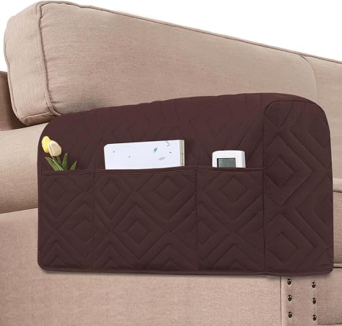 H.VERSAILTEX Fundas para reposabrazos de sofá resistentes al agua, soporte de brazo de sofá con control remoto, organizador de reposabrazos para