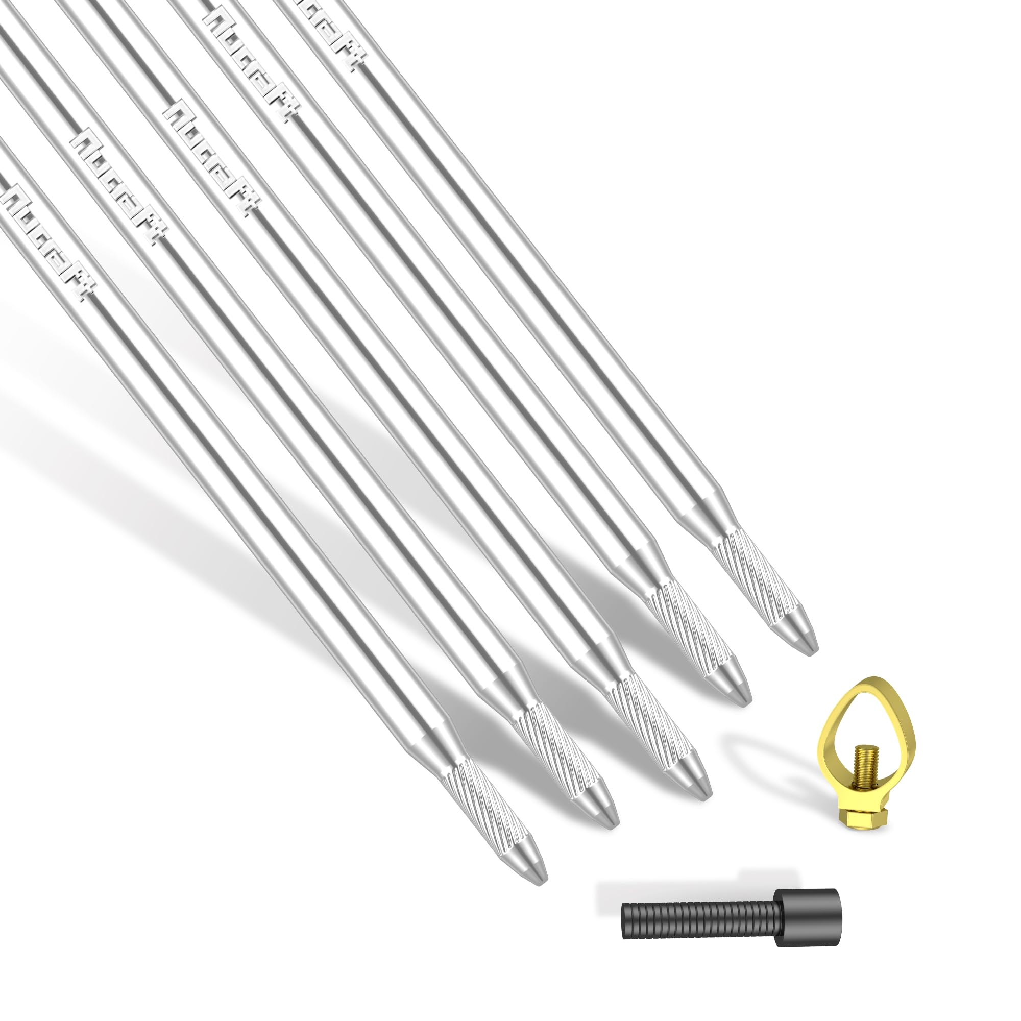 Nucraft Tiefenerder V4A Edelstahl Erder Erdung Staberder Blitzableiter Ø20mm mit Klemme SET5M Zusammensetzung (SET Ø20 5x1000mm)
