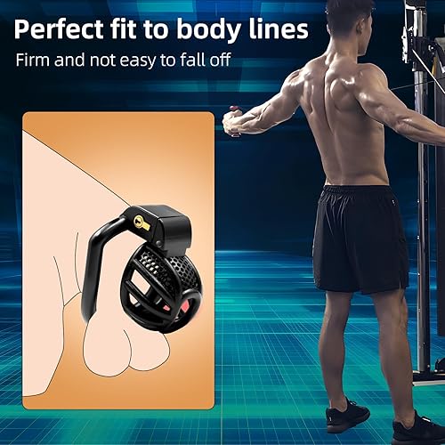 Vista 37 de Jaula de castidad masculina para el pene - Jaula de castidad para hombre, ejercicio de pene impreso en 3D, equipo de bondage negro, ligero, juguete