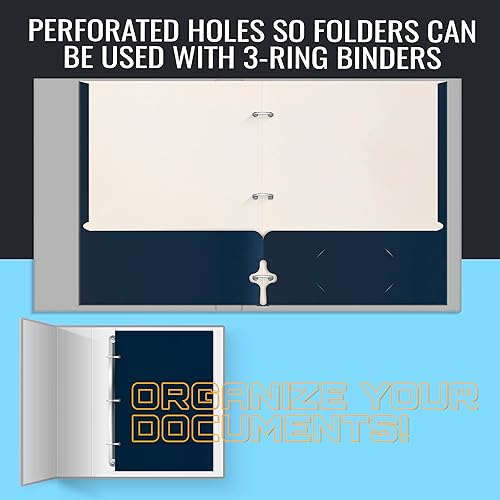 Miniatura 4 de Better Office Products Carpetas portafolio de dos bolsillos, paquete de 50, azul marino, carpetas de papel tamaño carta, 50 piezas, azul oscuro Azul