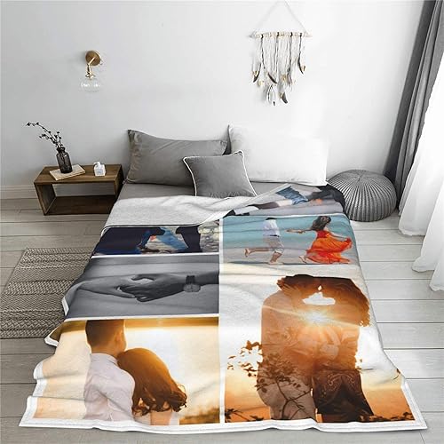 Miniatura 6 de Mantas personalizadas con collage de fotos, mantas personalizadas con texto y imagen, mantas de franela suave, mantas de cama regalo para bebé,