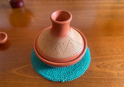 Miniatura 3 de Clay Tagine for Cooking Tajine Tajin Tayin Unglazed Tarrecatta Diameter 8.5" Aprox Hight 8" 100% Handmade in Colombia