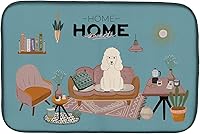 Vista 158 de Caroline's Treasures CK7824DDM - Tapete absorbente para secado de platos con diseño de bulldog inglés, rojo y blanco, para encimera de cocina, 14 x