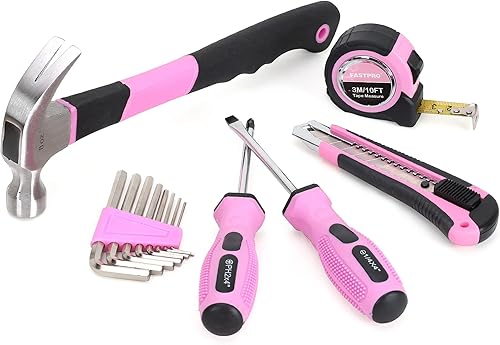 Miniatura 2 de FASTPRO Kit de herramientas rosa de 14 piezas, juego de herramientas de mano para mujeres, herramientas domésticas para mantenimiento y reparación